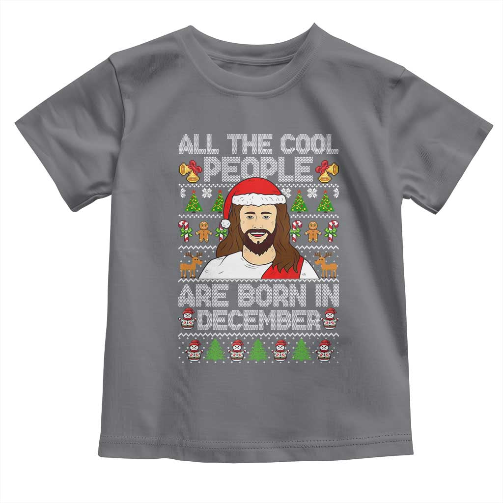 Funny Jesus Christmas December Birthday Toddler T Shirt Ugly Xmas TS10 Charcoal Print Your Wear