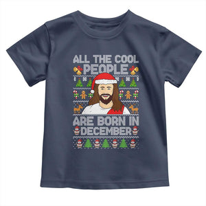 Funny Jesus Christmas December Birthday Toddler T Shirt Ugly Xmas TS10 Navy Print Your Wear