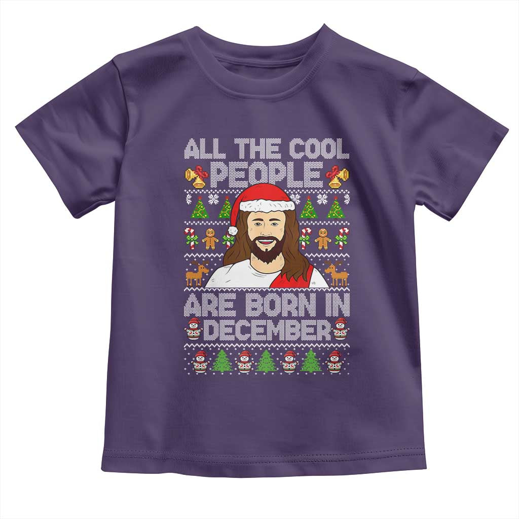 Funny Jesus Christmas December Birthday Toddler T Shirt Ugly Xmas TS10 Purple Print Your Wear