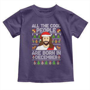 Funny Jesus Christmas December Birthday Toddler T Shirt Ugly Xmas TS10 Purple Print Your Wear