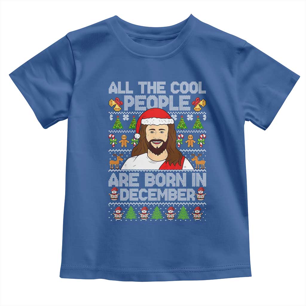 Funny Jesus Christmas December Birthday Toddler T Shirt Ugly Xmas TS10 Royal Blue Print Your Wear
