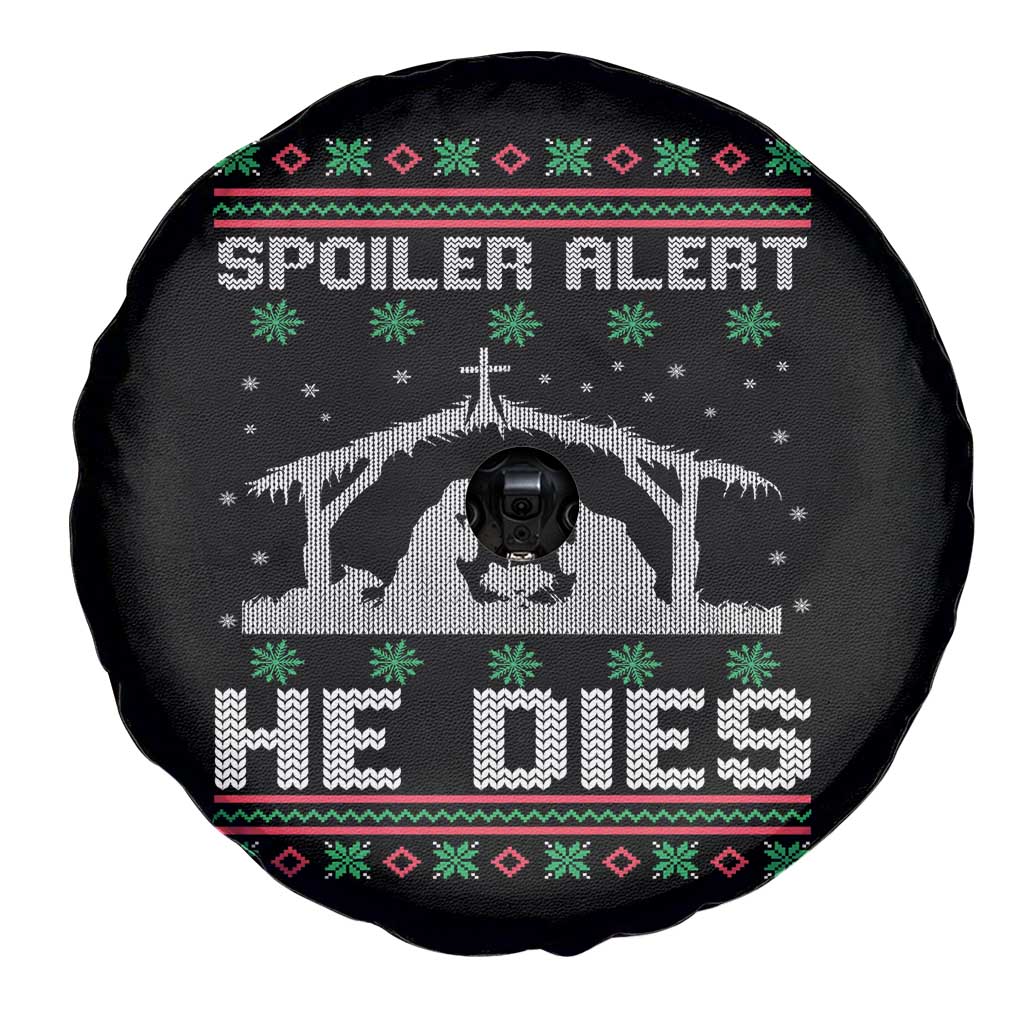 Spoiler Alert He Dies Spare Tire Cover Funny Nativity Scene Dark Humor Ugly Xmas TS10 Print Your Wear