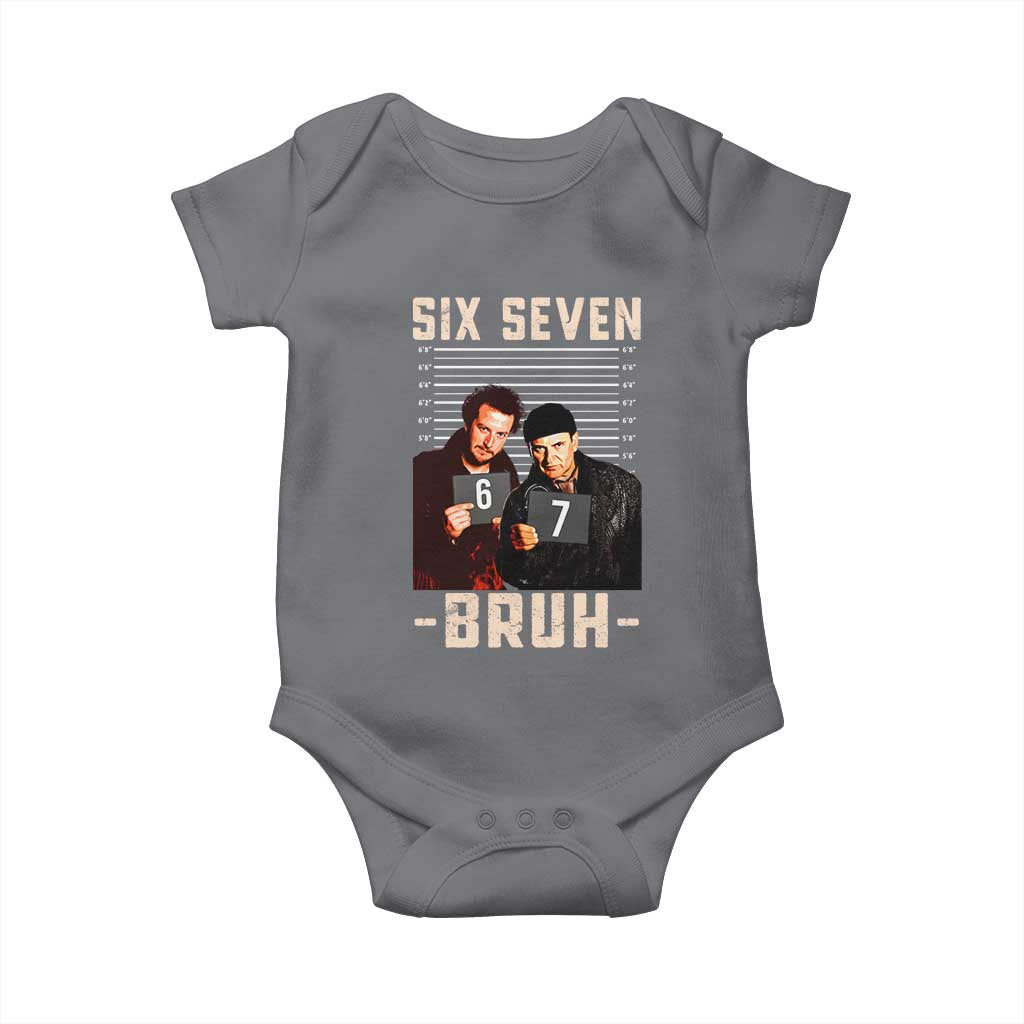 Funny 6 7 Meme Baby Onesie Retro Home Christmas Movie Alone TS10 Charcoal Print Your Wear