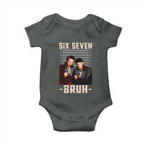 Funny 6 7 Meme Baby Onesie Retro Home Christmas Movie Alone TS10 Dark Heather Print Your Wear