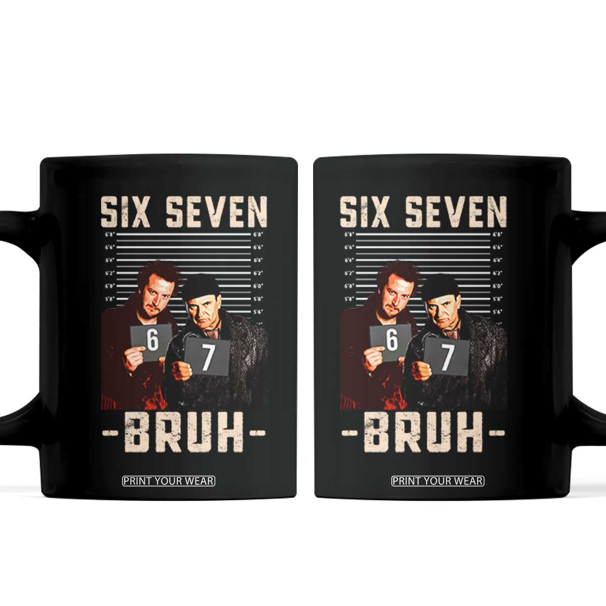 Funny 6 7 Meme Coffee Mug Retro Home Christmas Movie Alone TS10 Black Print Your Wear