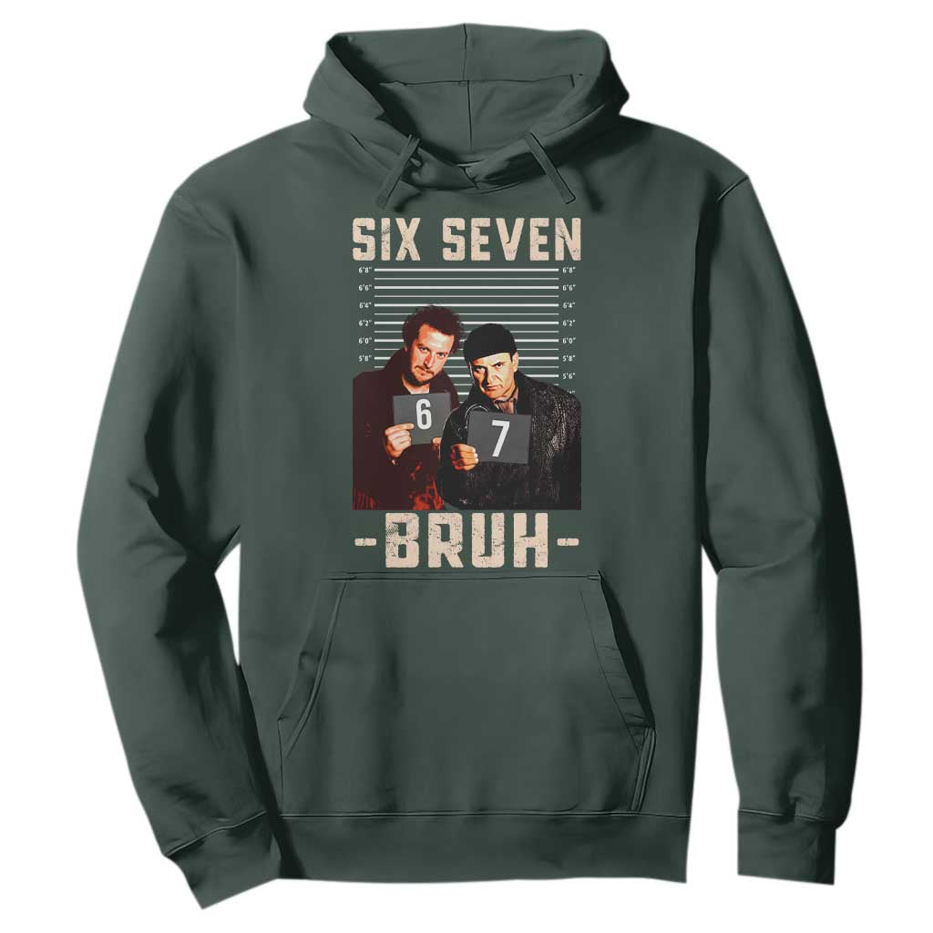 Funny 6 7 Meme Hoodie Retro Home Christmas Movie Alone TS10 Dark Forest Green Print Your Wear