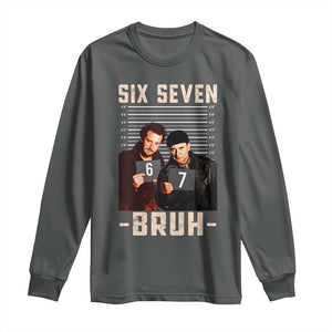 Funny 6 7 Meme Long Sleeve Shirt Retro Home Christmas Movie Alone TS10 Dark Heather Print Your Wear