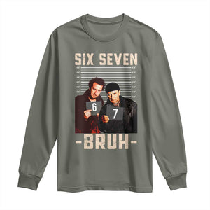 Funny 6 7 Meme Long Sleeve Shirt Retro Home Christmas Movie Alone TS10 Military Green Print Your Wear