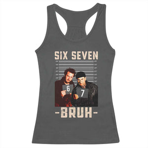 Funny 6 7 Meme Racerback Tank Top Retro Home Christmas Movie Alone TS10 Dark Heather Print Your Wear