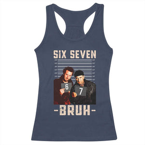 Funny 6 7 Meme Racerback Tank Top Retro Home Christmas Movie Alone TS10 Navy Print Your Wear
