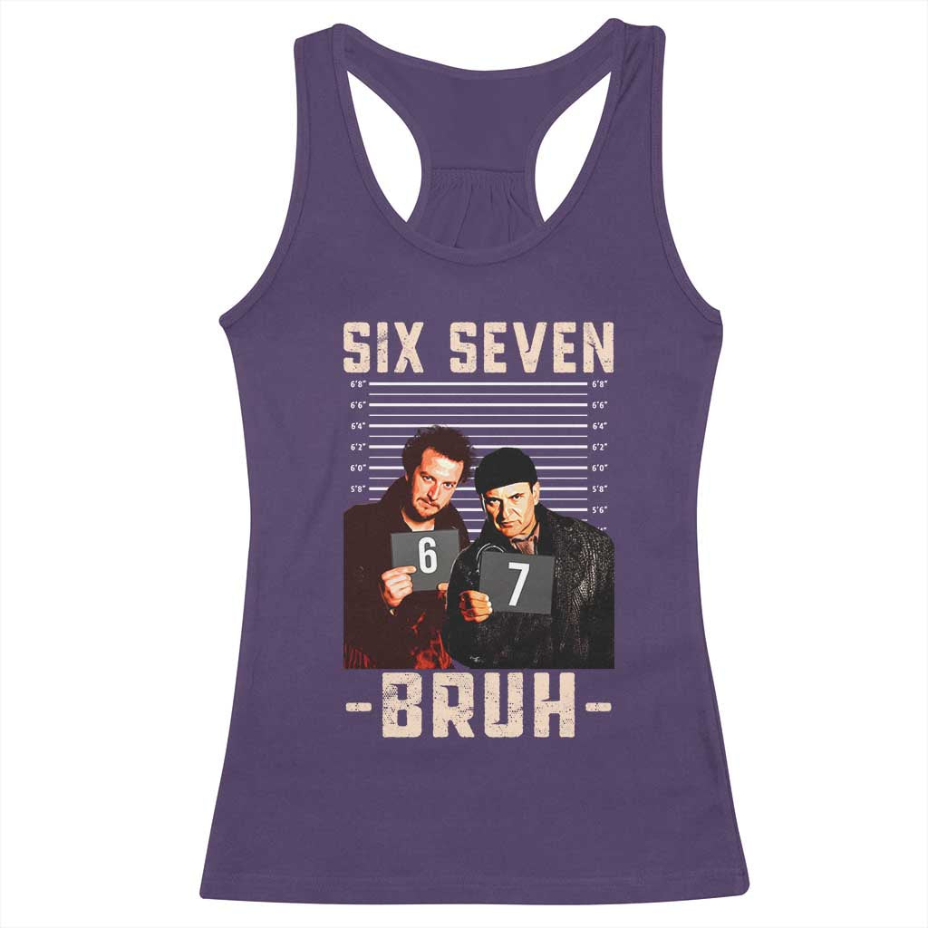 Funny 6 7 Meme Racerback Tank Top Retro Home Christmas Movie Alone TS10 Purple Print Your Wear