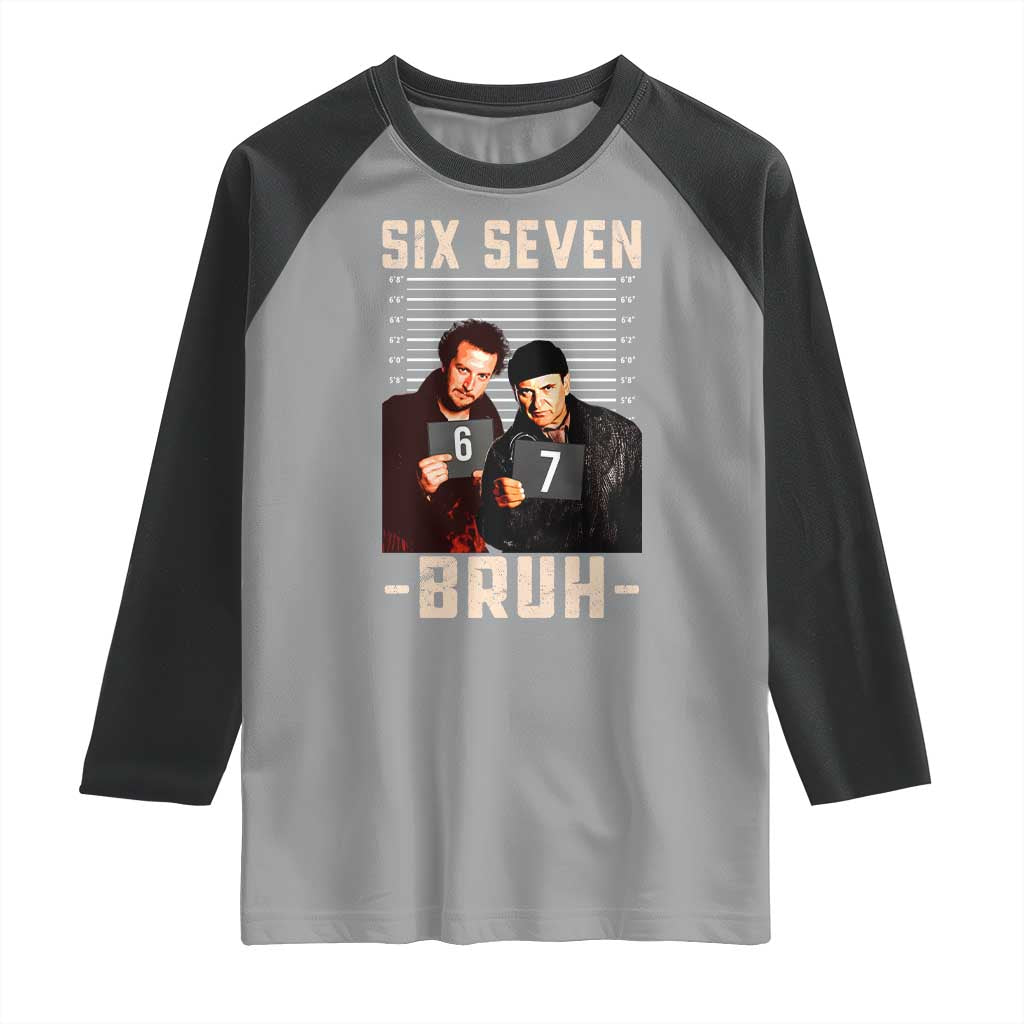 Funny 6 7 Meme Raglan Shirt Retro Home Christmas Movie Alone TS10 Sport Gray Black Print Your Wear