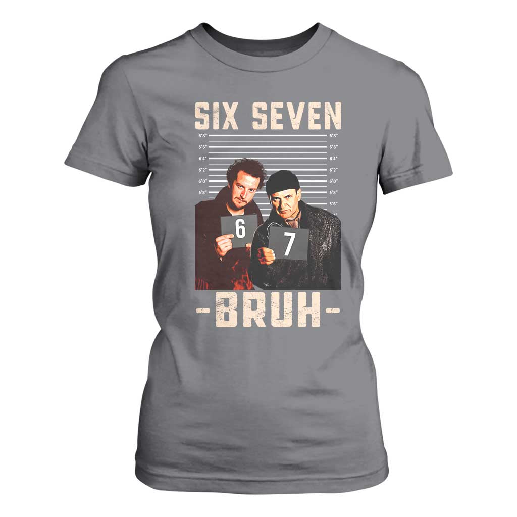 Funny 6 7 Meme T Shirt For Women Retro Home Christmas Movie Alone TS10 Charcoal Print Your Wear