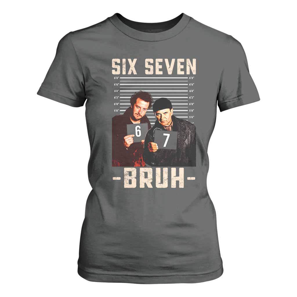 Funny 6 7 Meme T Shirt For Women Retro Home Christmas Movie Alone TS10 Dark Heather Print Your Wear