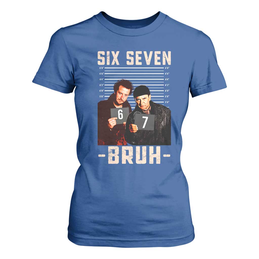 Funny 6 7 Meme T Shirt For Women Retro Home Christmas Movie Alone TS10 Royal Blue Print Your Wear