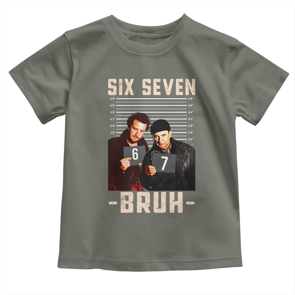 Funny 6 7 Meme Toddler T Shirt Retro Home Christmas Movie Alone TS10 Military Green Print Your Wear