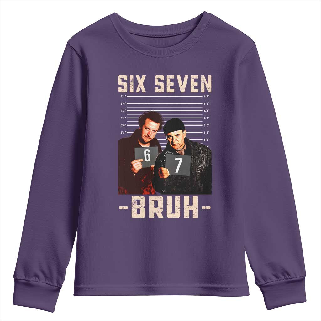 Funny 6 7 Meme Youth Sweatshirt Retro Home Christmas Movie Alone TS10 Purple Print Your Wear