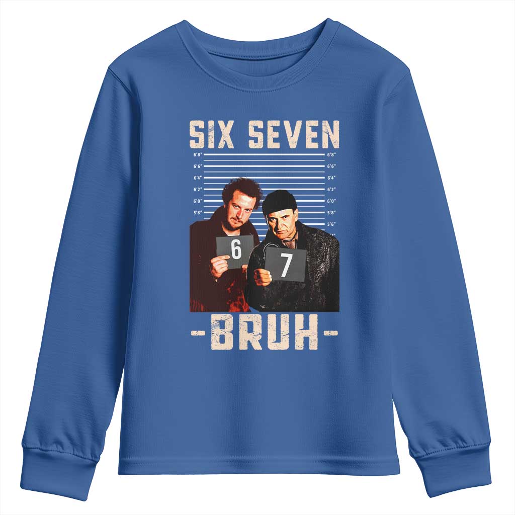 Funny 6 7 Meme Youth Sweatshirt Retro Home Christmas Movie Alone TS10 Royal Blue Print Your Wear