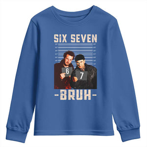 Funny 6 7 Meme Youth Sweatshirt Retro Home Christmas Movie Alone TS10 Royal Blue Print Your Wear