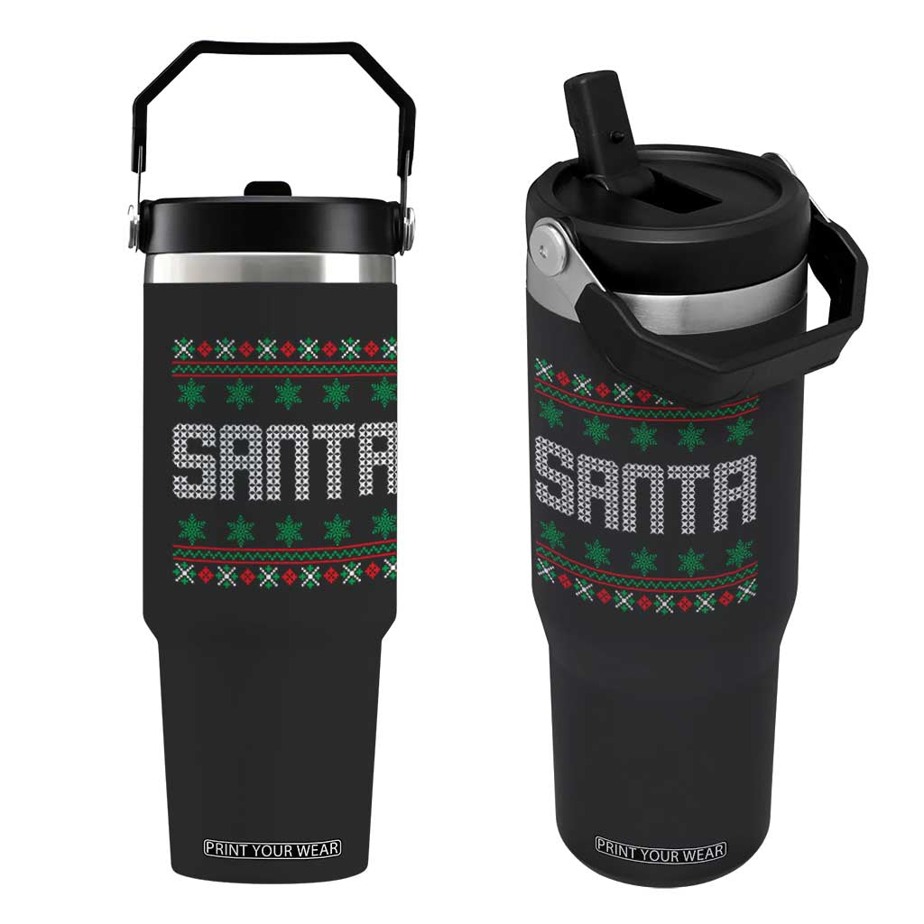 I'm So Good Santa Came Twice Santa Flip Straw Tumbler Funny Ugly Matching Couple Christmas Outfit Pajama TS10 One Size: 30 oz Black Print Your Wear