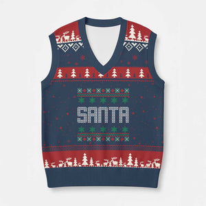I'm So Good Santa Came Twice Santa V-Neck Knit Sweater Vest Funny Ugly Matching Couple Xmas Outfit Pajama TS10 Navy Red Print Your Wear
