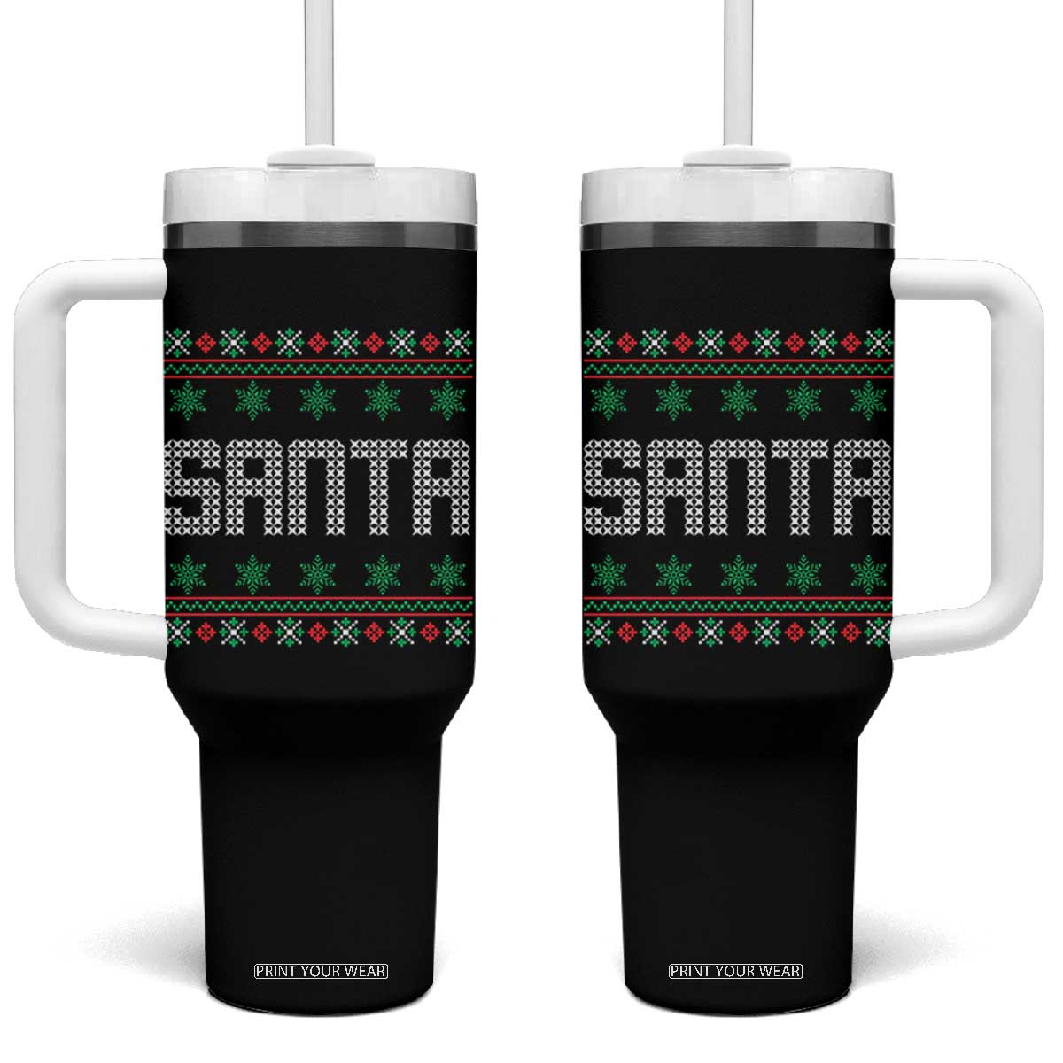 I'm So Good Santa Came Twice Santa Tumbler With Handle Funny Ugly Matching Couple Christmas Outfit Pajama TS10 One Size: 40 oz Black Print Your Wear