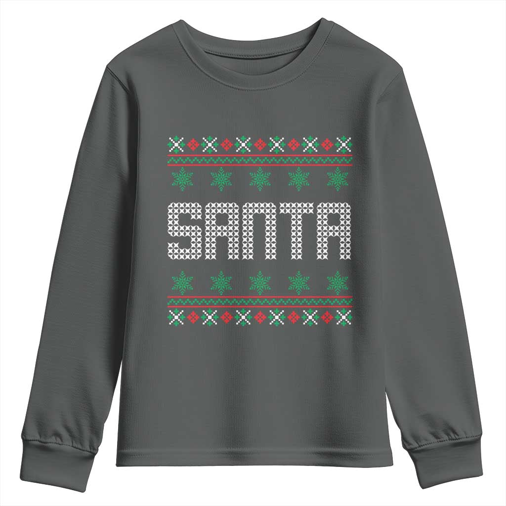 I'm So Good Santa Came Twice Santa Youth Sweatshirt Funny Ugly Matching Couple Christmas Outfit Pajama TS10 Dark Heather Print Your Wear