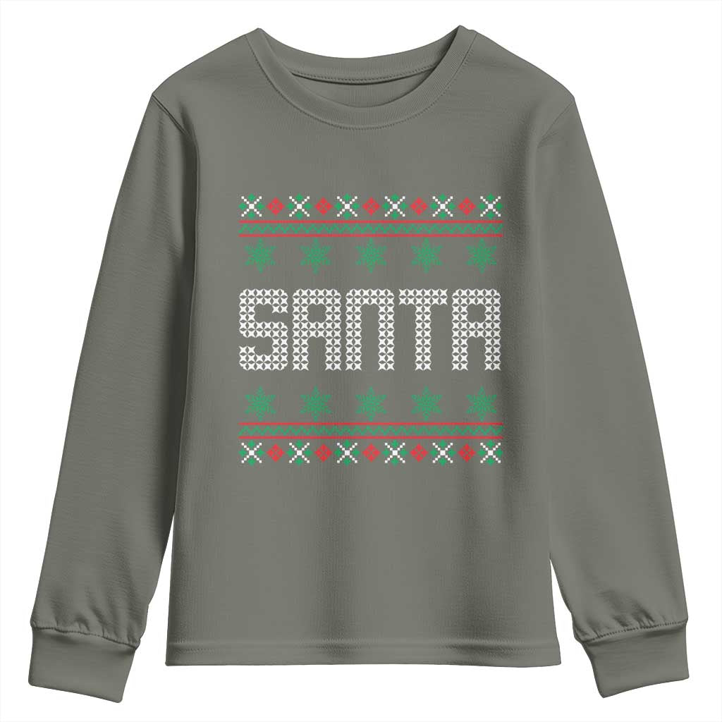 I'm So Good Santa Came Twice Santa Youth Sweatshirt Funny Ugly Matching Couple Christmas Outfit Pajama TS10 Military Green Print Your Wear