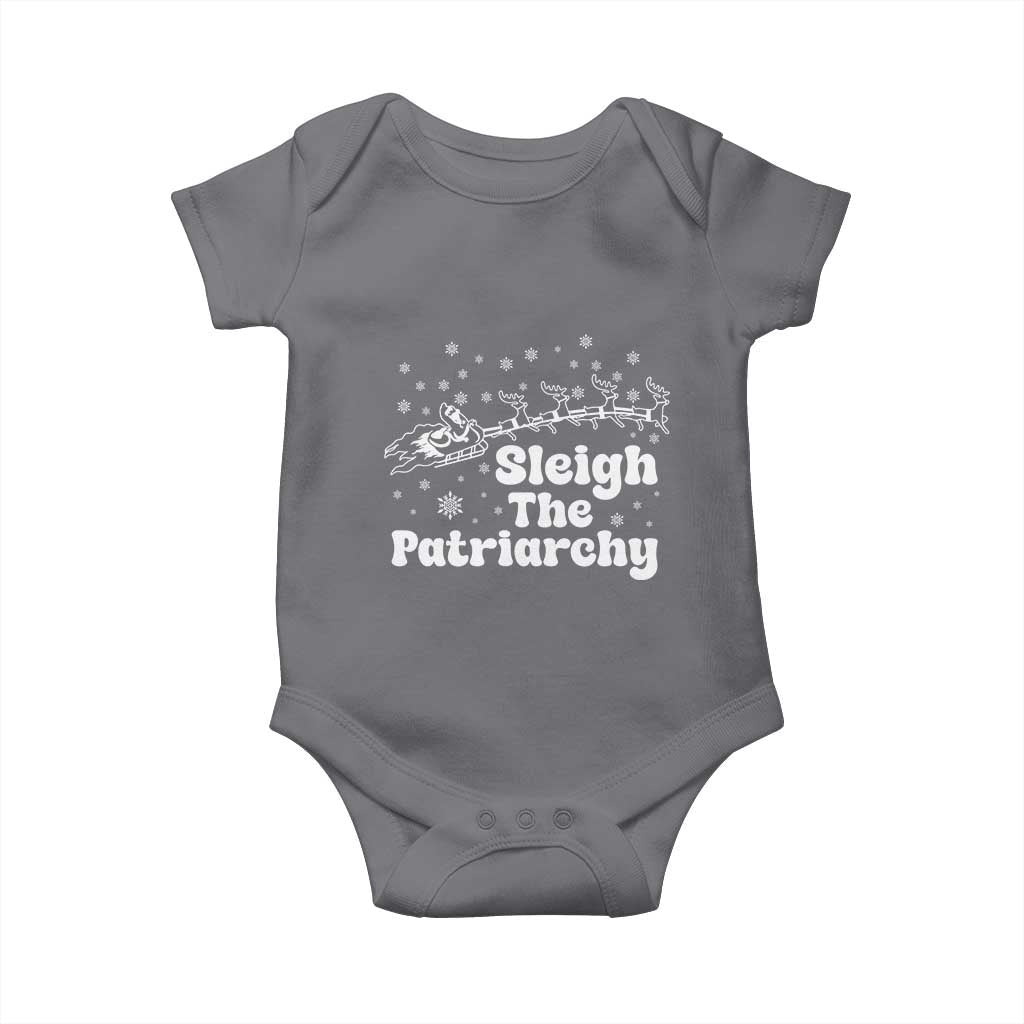 Sleigh The Patriarchy Baby Onesie Christmas Feminist Womens Rights TS10 Charcoal Print Your Wear