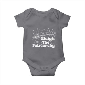 Sleigh The Patriarchy Baby Onesie Christmas Feminist Womens Rights TS10 Charcoal Print Your Wear