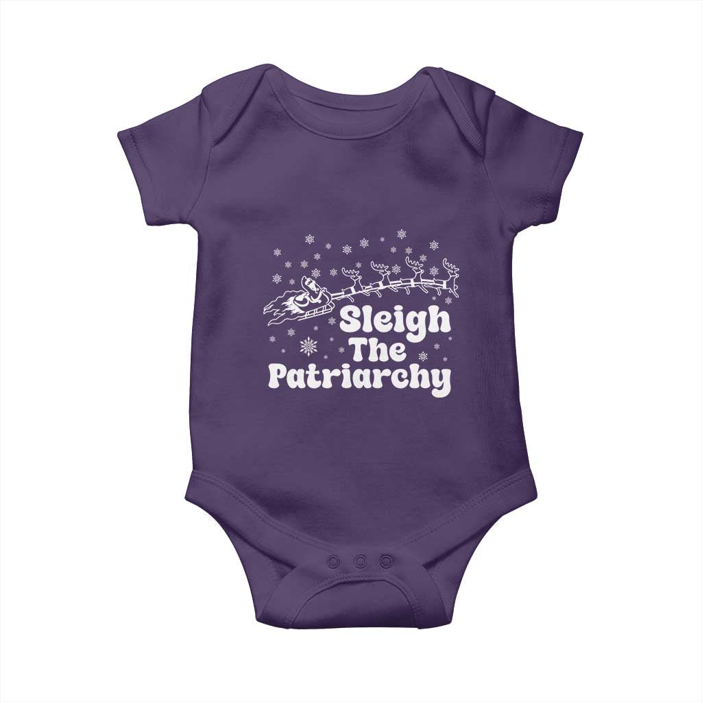 Sleigh The Patriarchy Baby Onesie Christmas Feminist Womens Rights TS10 Purple Print Your Wear
