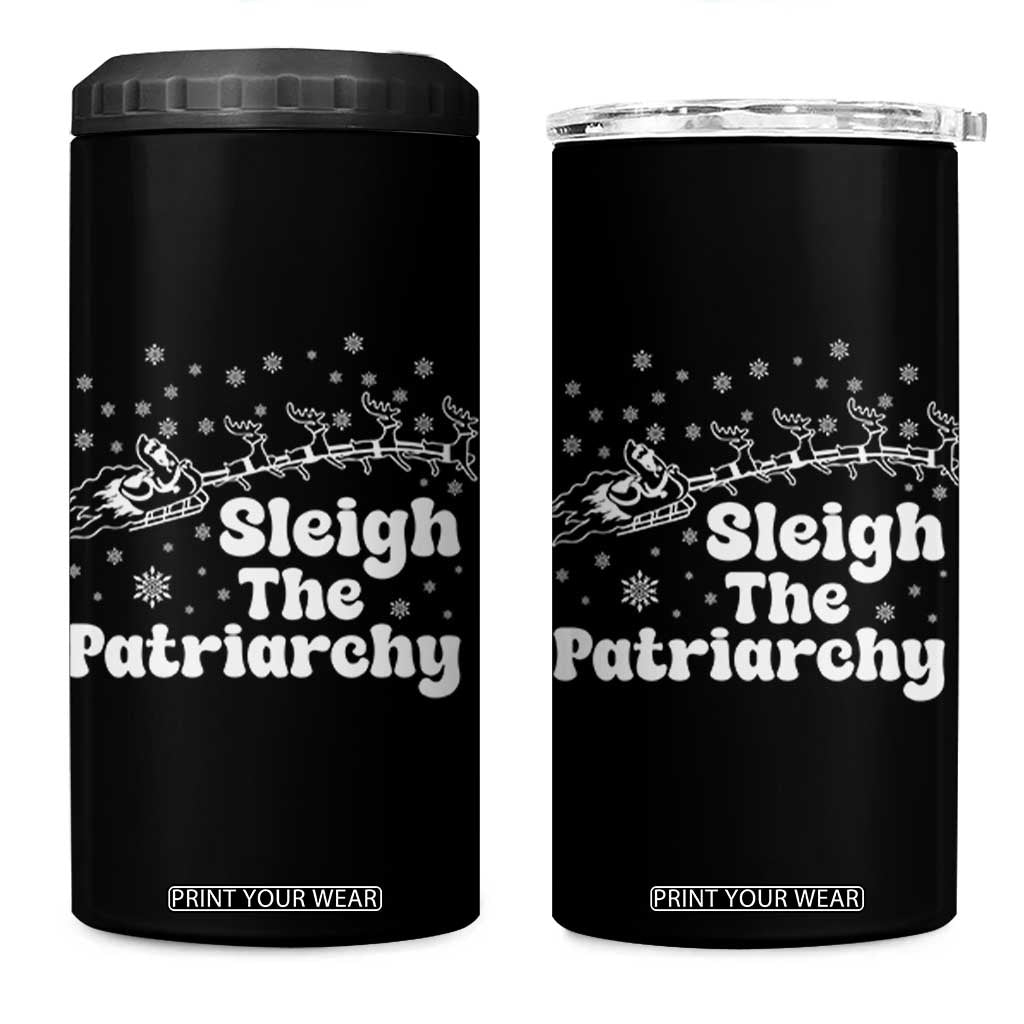 Sleigh The Patriarchy 4 in 1 Can Cooler Tumbler Christmas Feminist Womens Rights TS10 One Size: 16 oz Black Print Your Wear