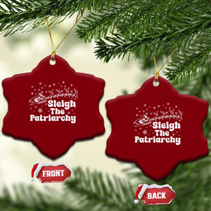 Sleigh The Patriarchy Ceramic Ornament Christmas Feminist Womens Rights TS10 Print Your Wear