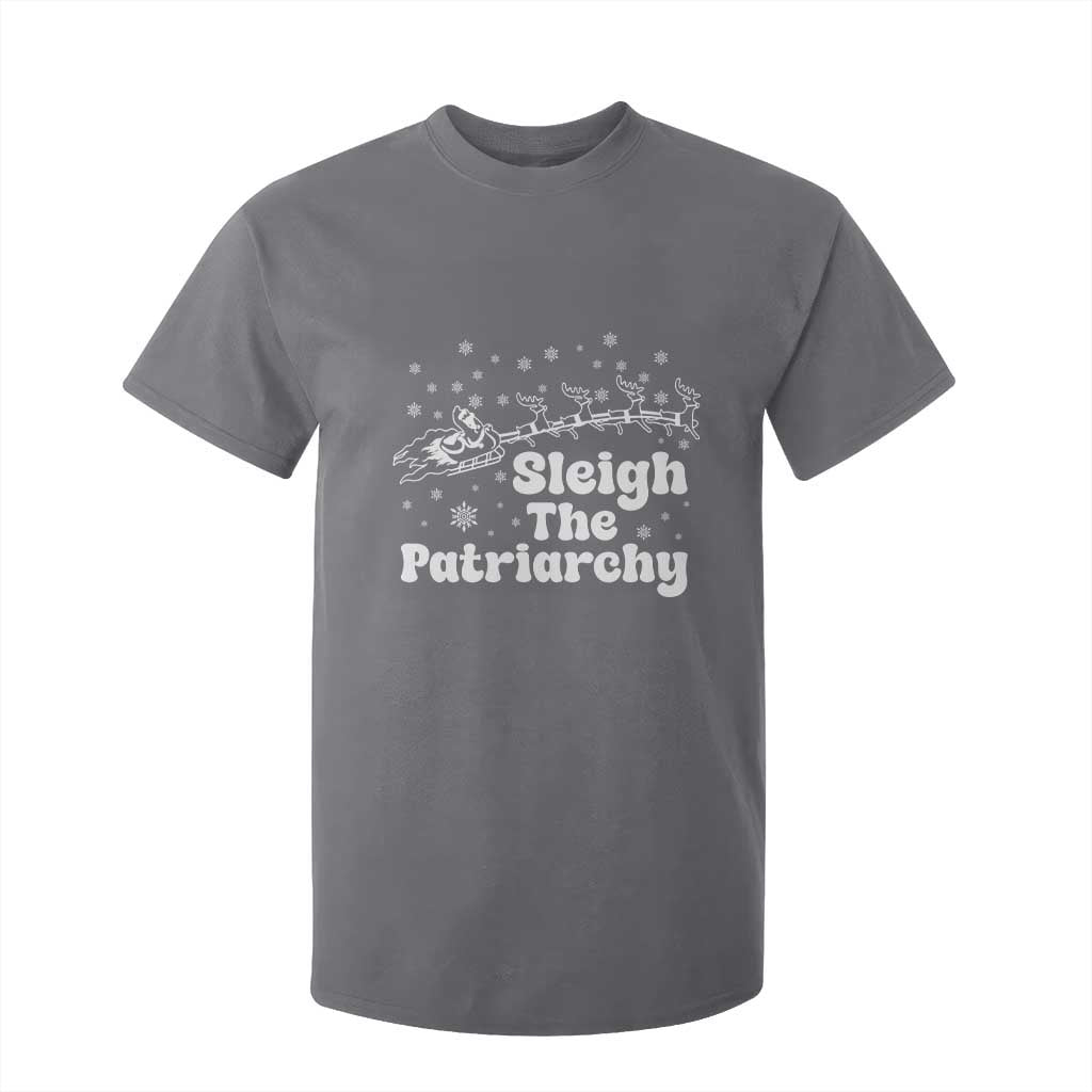 Sleigh The Patriarchy T Shirt For Kid Christmas Feminist Womens Rights TS10 Charcoal Print Your Wear