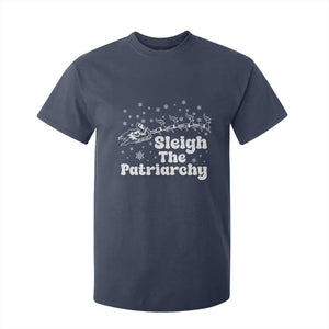 Sleigh The Patriarchy T Shirt For Kid Christmas Feminist Womens Rights TS10 Navy Print Your Wear