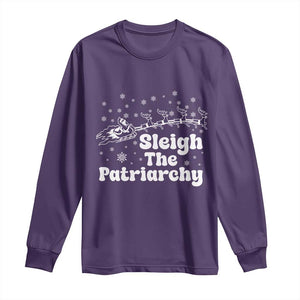 Sleigh The Patriarchy Long Sleeve Shirt Christmas Feminist Womens Rights TS10 Purple Print Your Wear