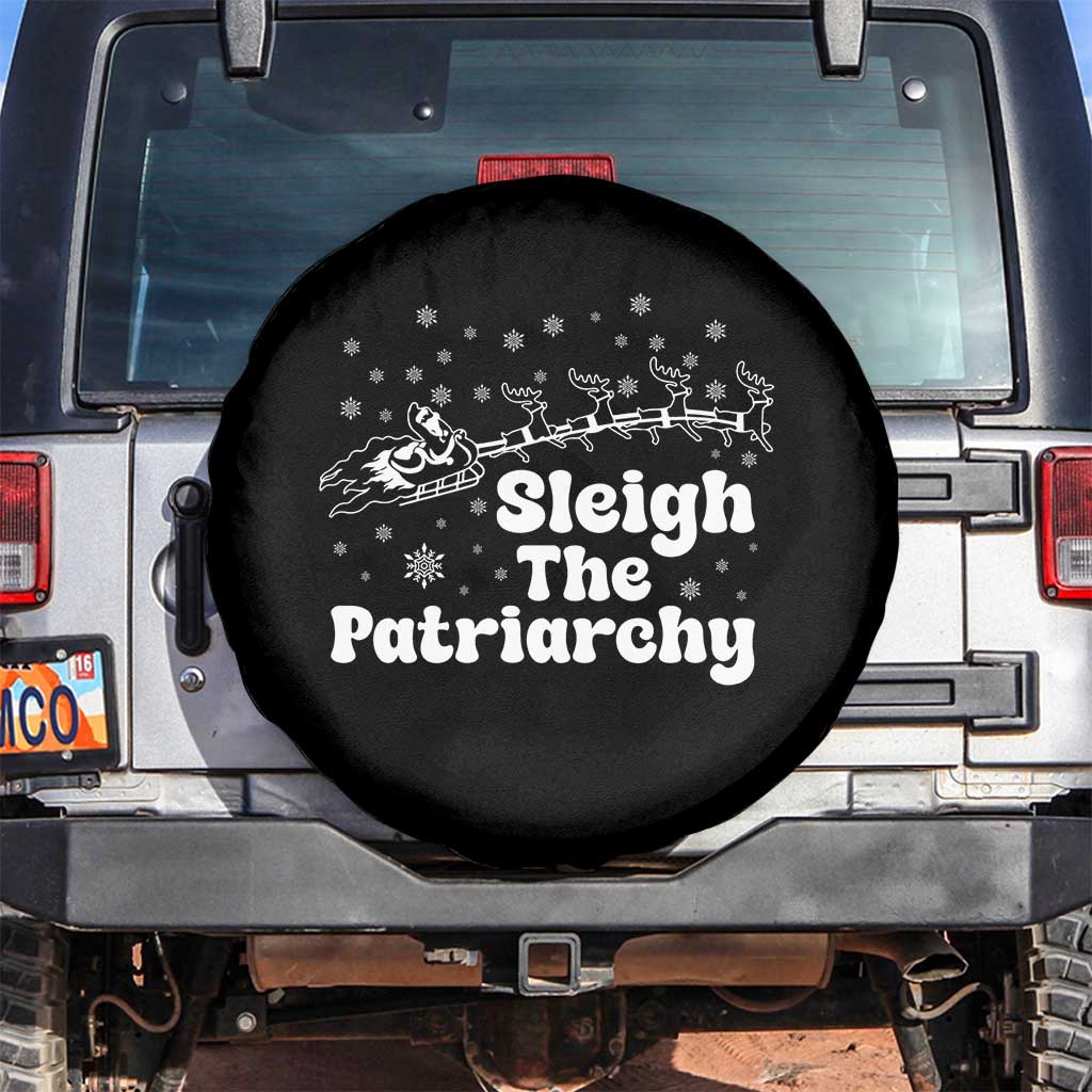 Sleigh The Patriarchy Spare Tire Cover Christmas Feminist Womens Rights TS10 No hole Black Print Your Wear