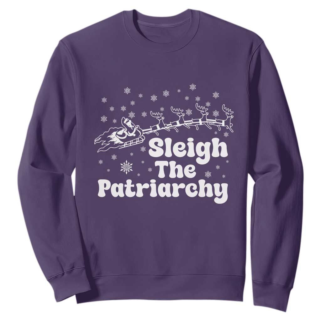 Sleigh The Patriarchy Sweatshirt Christmas Feminist Womens Rights TS10 Purple Print Your Wear