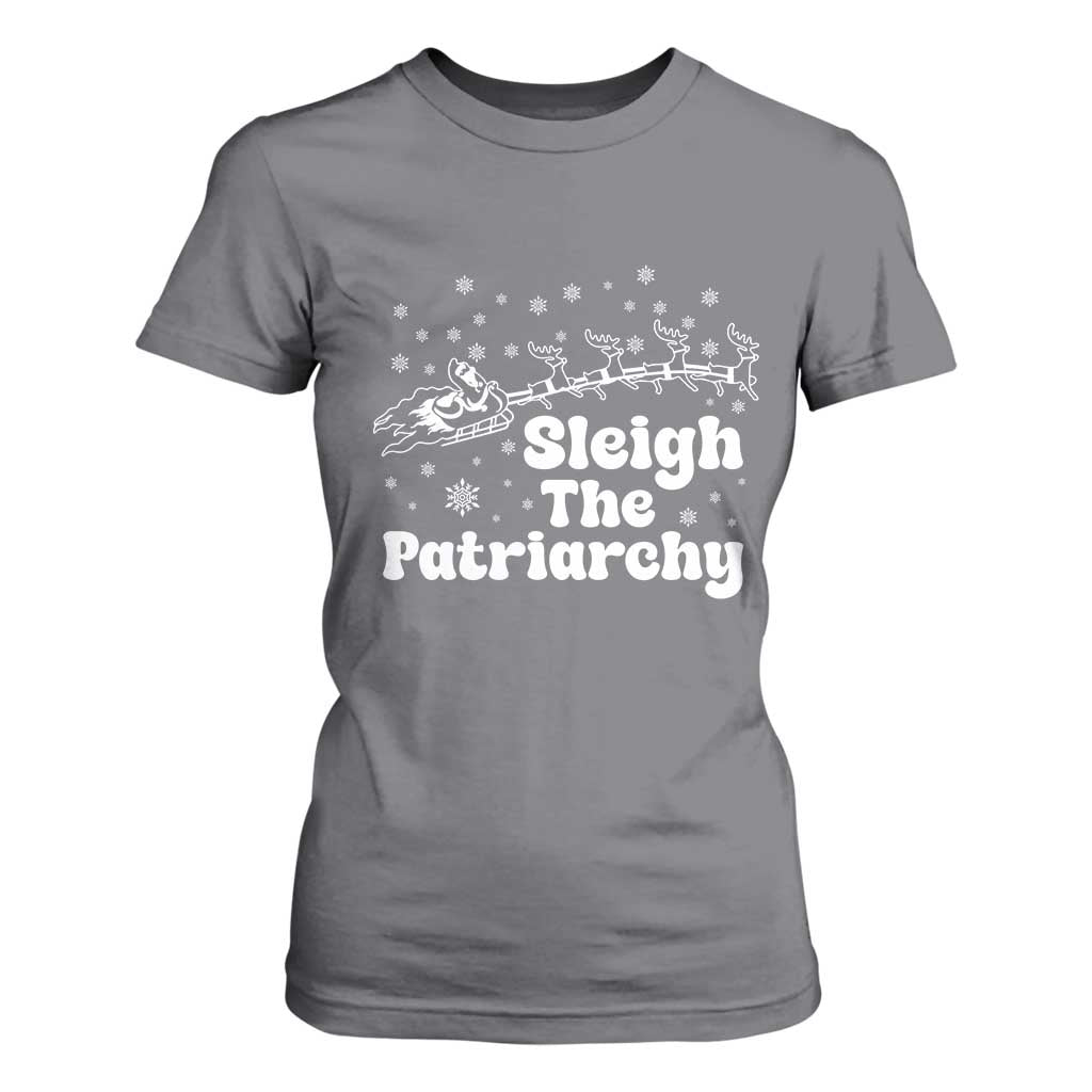 Sleigh The Patriarchy T Shirt For Women Christmas Feminist Womens Rights TS10 Charcoal Print Your Wear