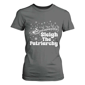 Sleigh The Patriarchy T Shirt For Women Christmas Feminist Womens Rights TS10 Dark Heather Print Your Wear