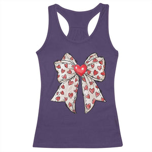 Coquette Valentine's Day Racerback Tank Top Heart Bow TS10 Purple Print Your Wear