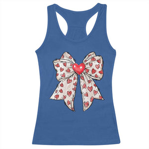 Coquette Valentine's Day Racerback Tank Top Heart Bow TS10 Royal Blue Print Your Wear
