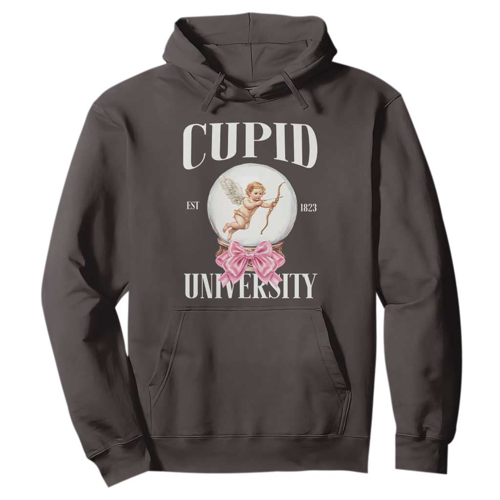 Cupid University Hoodie Cute Valentine's Day College TS10 Dark Chocolate Print Your Wear