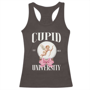Cupid University Racerback Tank Top Cute Valentine's Day College TS10 Dark Chocolate Print Your Wear