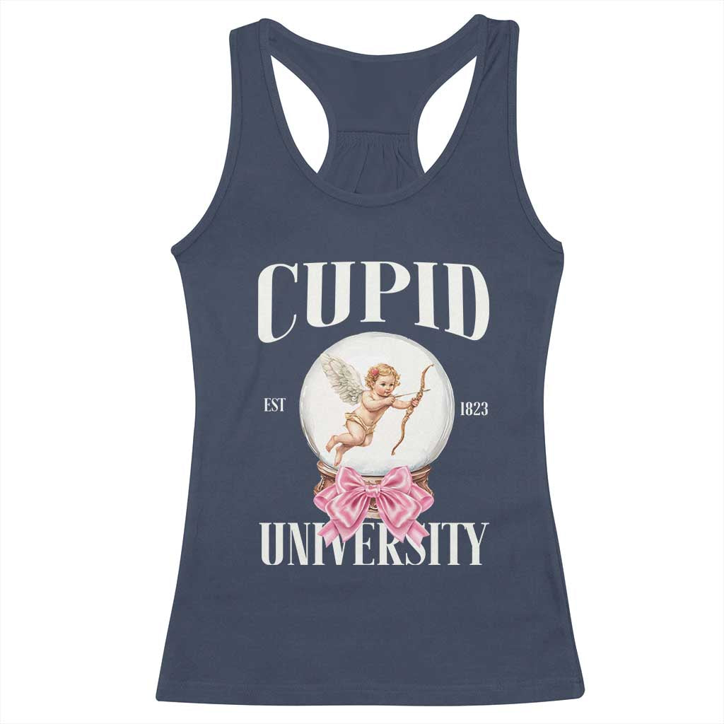 Cupid University Racerback Tank Top Cute Valentine's Day College TS10 Navy Print Your Wear