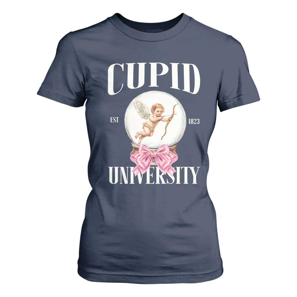 Cupid University T Shirt For Women Cute Valentine's Day College TS10 Navy Print Your Wear