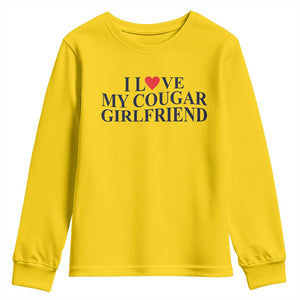 I Love My Cougar Girlfriend Youth Sweatshirt Funny Gift for Him Boyfriend Valentine TS10 Daisy Print Your Wear