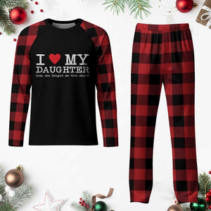 I Love My Daughter Plaid Pajama Set Funny Mom Dad Gift From Daughter Classic Logo TS10 Buffalo Plaid Print Your Wear