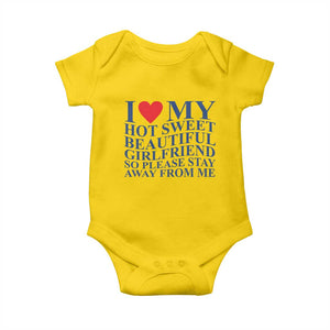 I Love My Hot Girlfriend Baby Onesie Funny Gift for Him Boyfriend Valentine TS10 Daisy Print Your Wear
