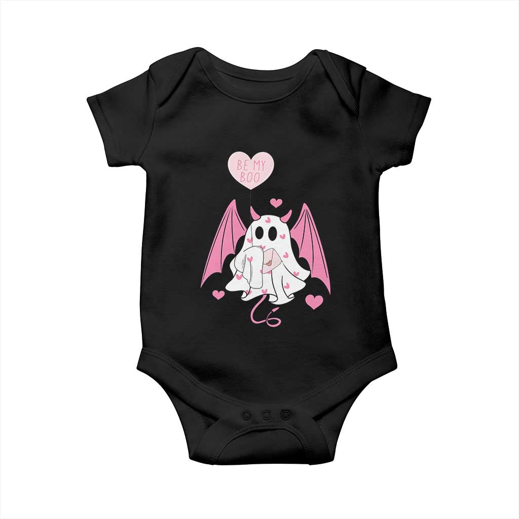 Valentines Ghost Baby Onesie Be My Boo Cute Funny TS10 Black Print Your Wear